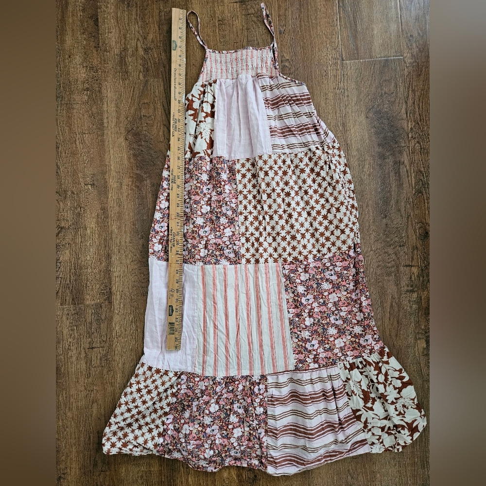 Universal Thread Pink and Brown Patchwork Maxi Dress, Size M - Picture 4 of 11